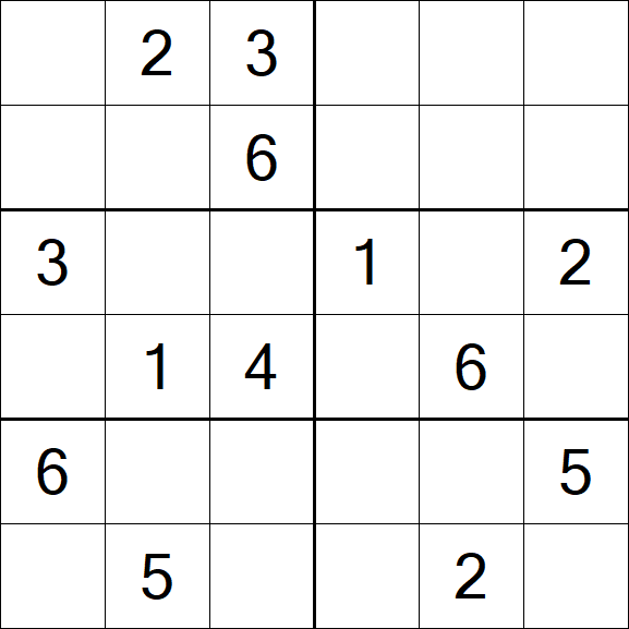 Sudoku 6x6 - Médio