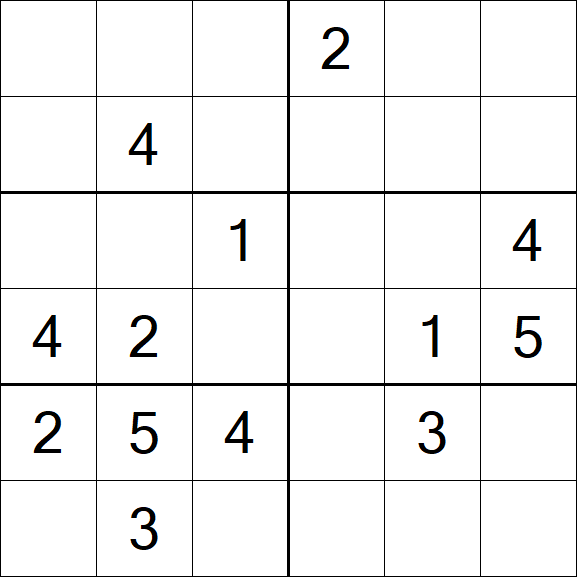 Sudoku 6x6 - Médio