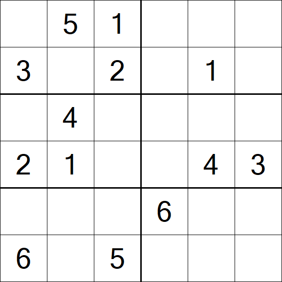 Sudoku 6x6 - Médio