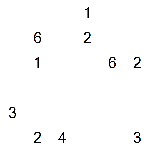 Sudoku 6x6 - Médio