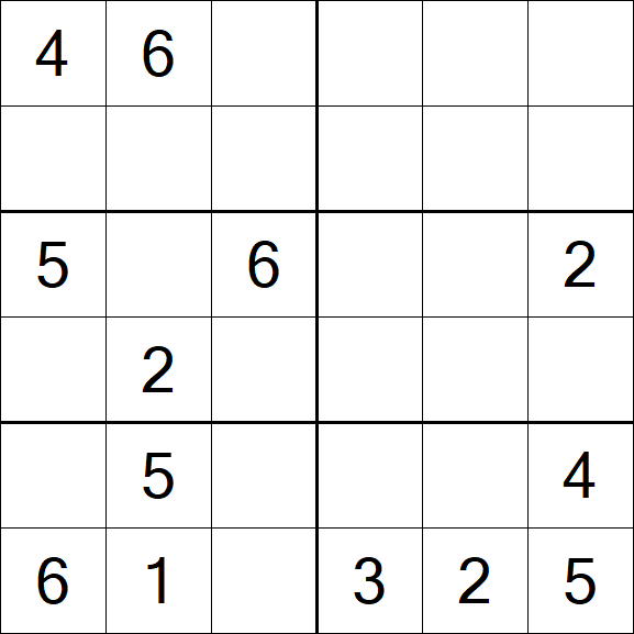 Sudoku 6x6 - Médio