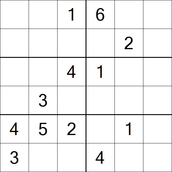 Sudoku 6x6 - Médio