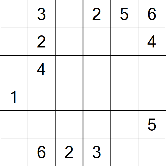 Sudoku 6x6 - Médio