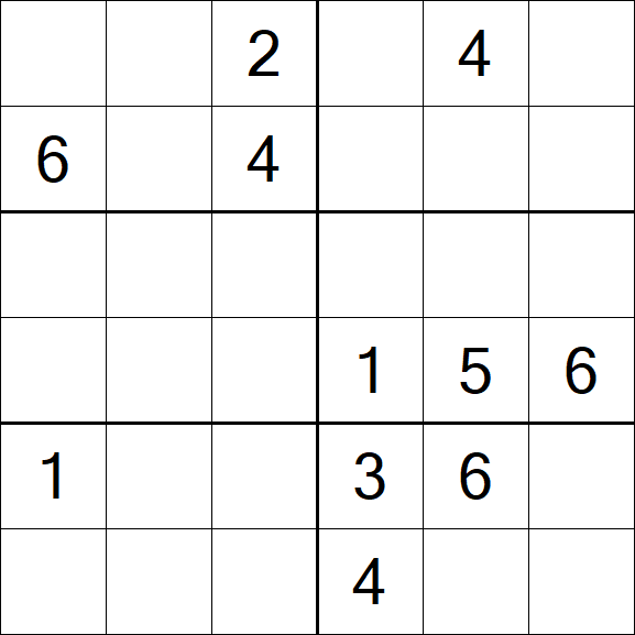 Sudoku 6x6 - Moyen