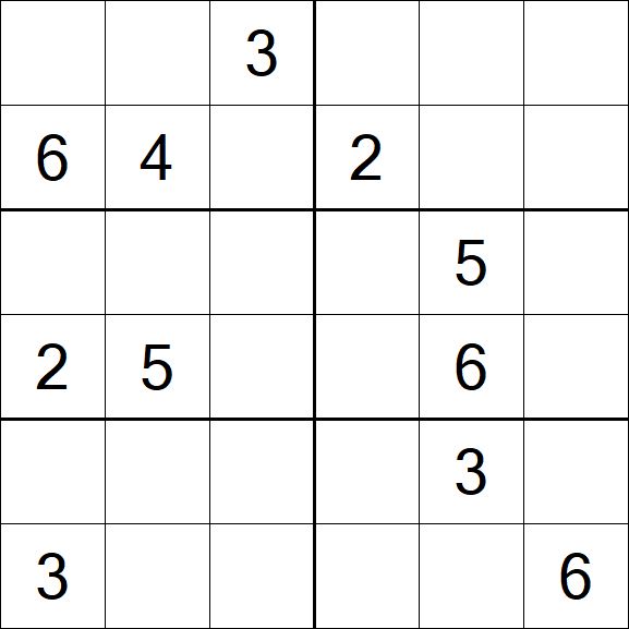 Sudoku 6x6 - Médio