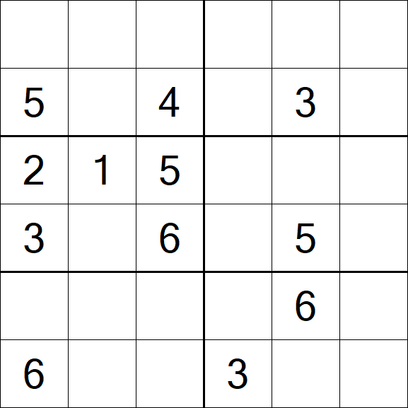 Sudoku 6x6 - Médio