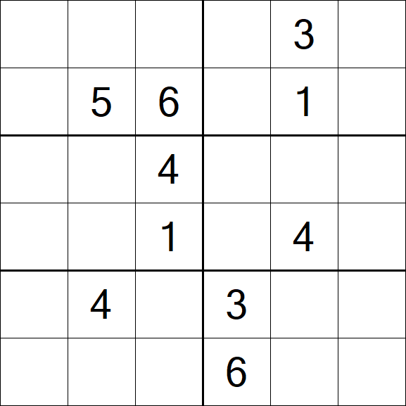 Sudoku 6x6 - Médio
