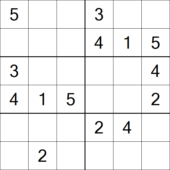 Sudoku 6x6 - Médio