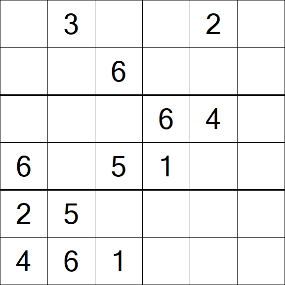 Sudoku 6x6 - Médio