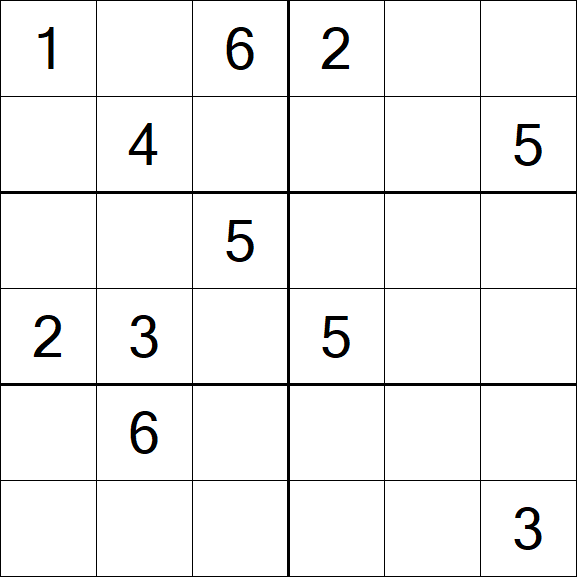 Sudoku 6x6 - Médio