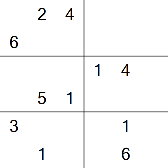 Sudoku 6x6 - Médio