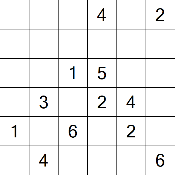 Sudoku 6x6 - Médio