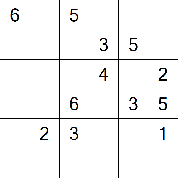 Sudoku 6x6 - Médio