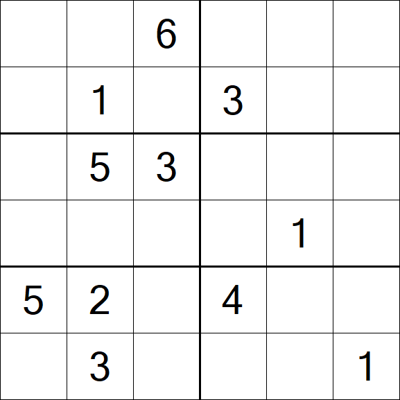 Sudoku 6x6 - Médio