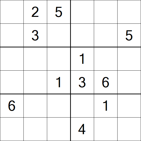 Sudoku 6x6 - Medium