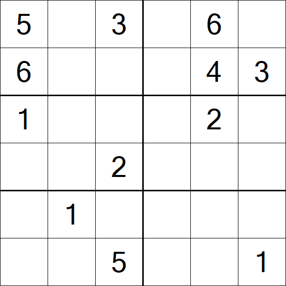 Sudoku 6x6 - Medium