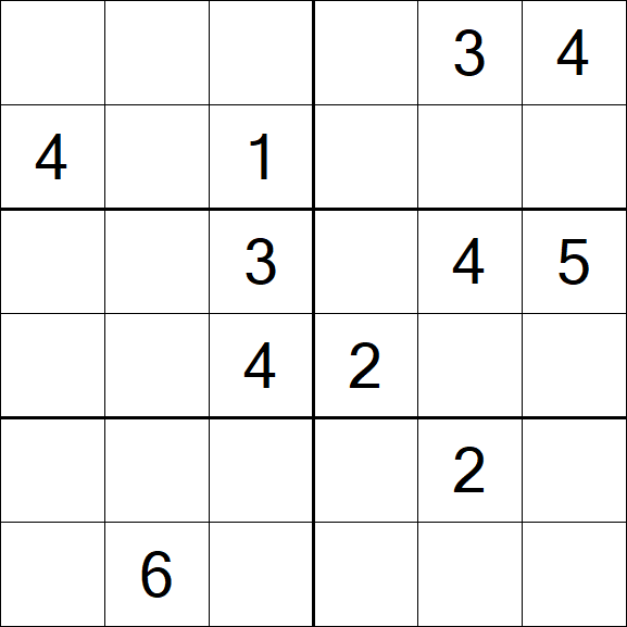 Sudoku 6x6 - Medium