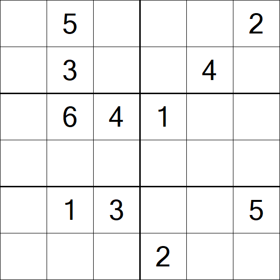 Sudoku 6x6 - Medium
