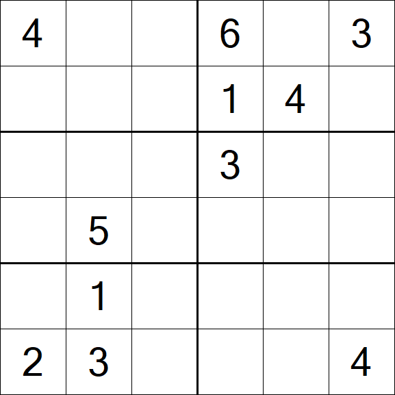 Sudoku 6x6 - Medium