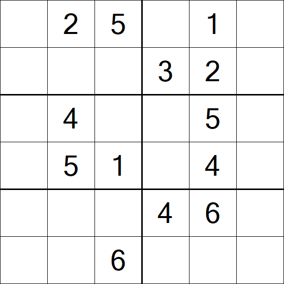 Sudoku 6x6 - Medium