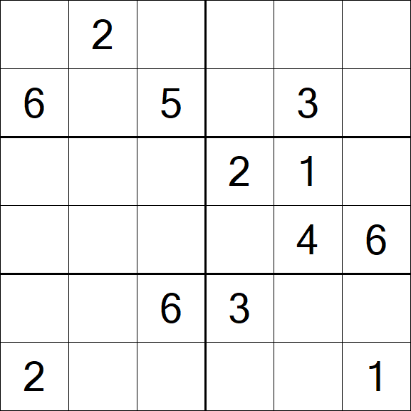 Sudoku 6x6 - Medium