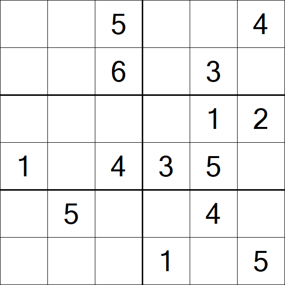 Sudoku 6x6 - Medium