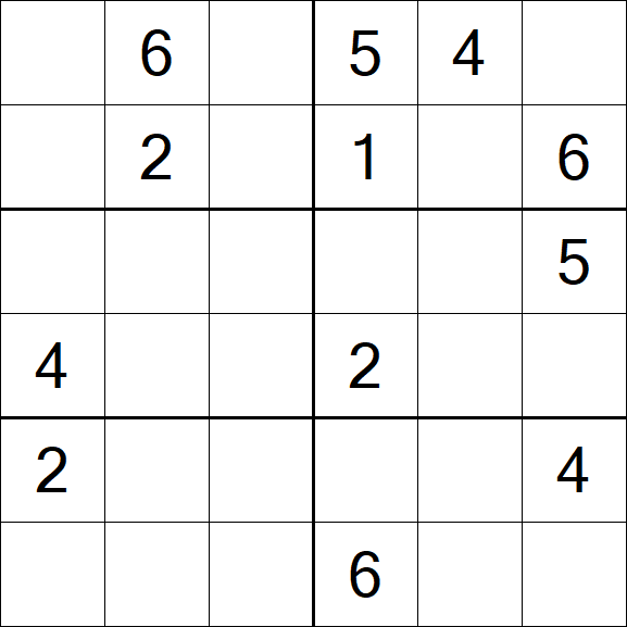 Sudoku 6x6 - Medium