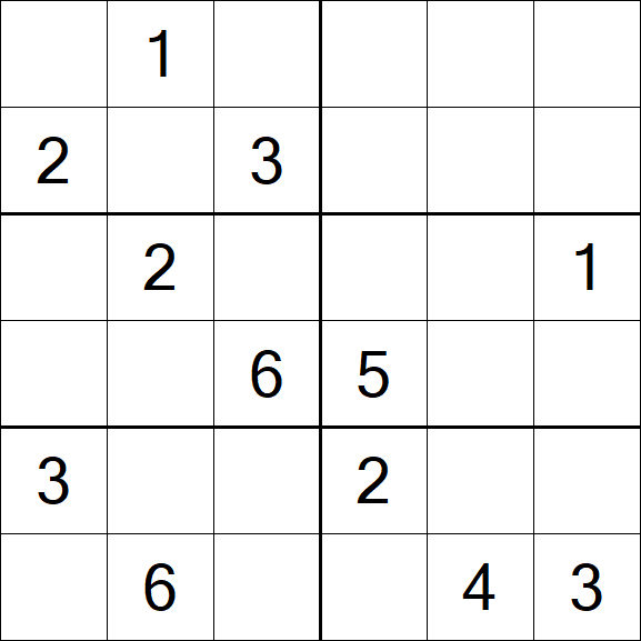 Sudoku 6x6 - Medium