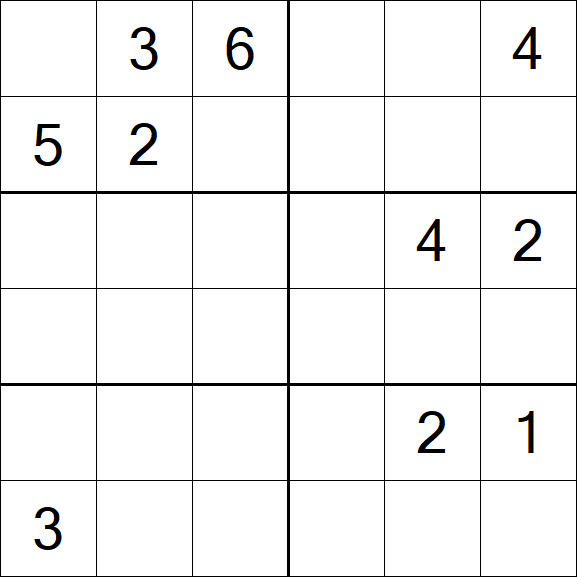 Sudoku 6x6 - Medium