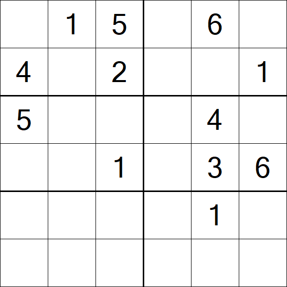 Sudoku 6x6 - Medium