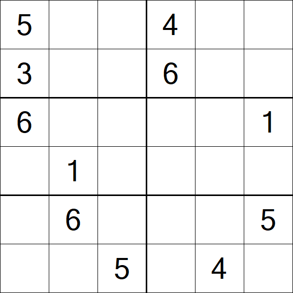 Sudoku 6x6 - Medium