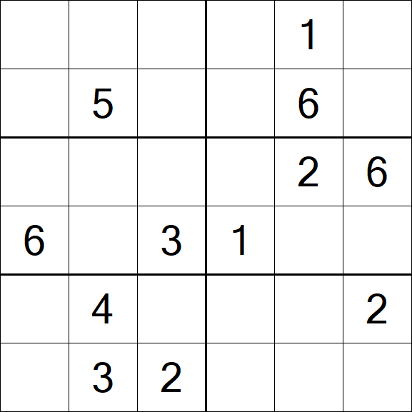 Sudoku 6x6 - Medium