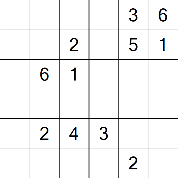 Sudoku 6x6 - Medio