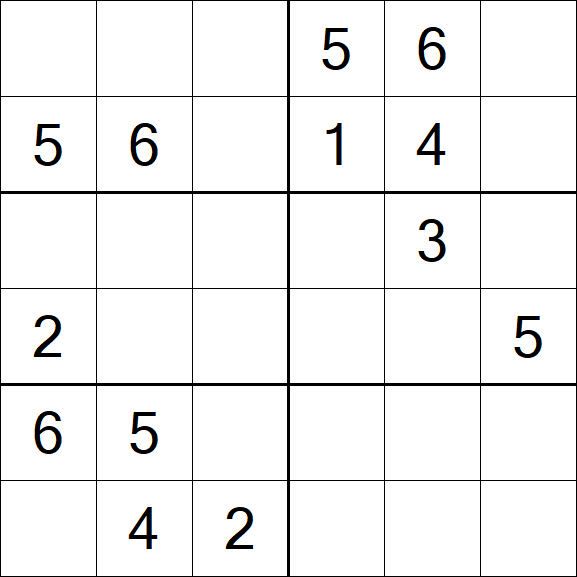Sudoku 6x6 - Medium