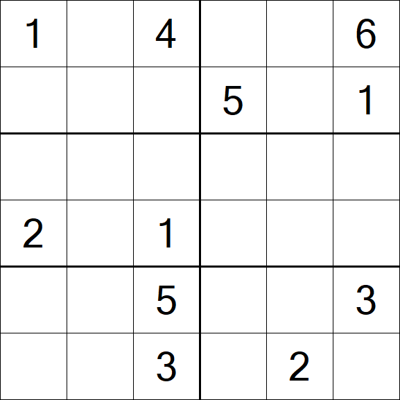 Sudoku 6x6 - Medium