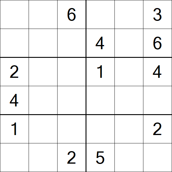 Sudoku 6x6 - Medium