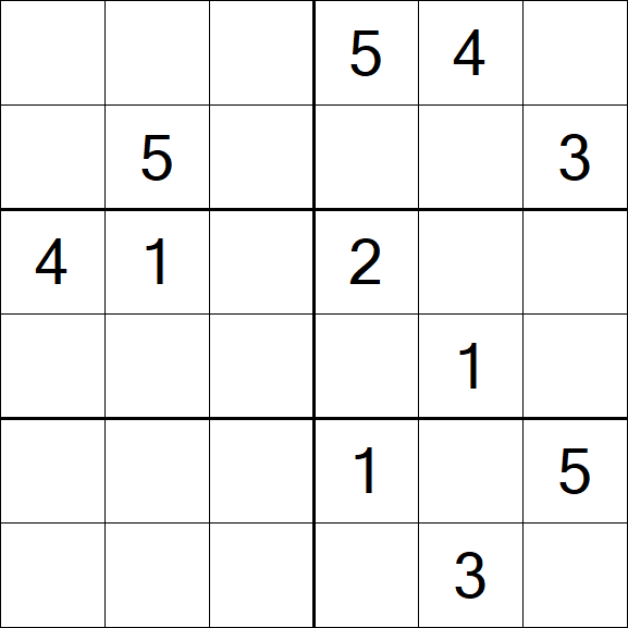 Sudoku 6x6 - Medium