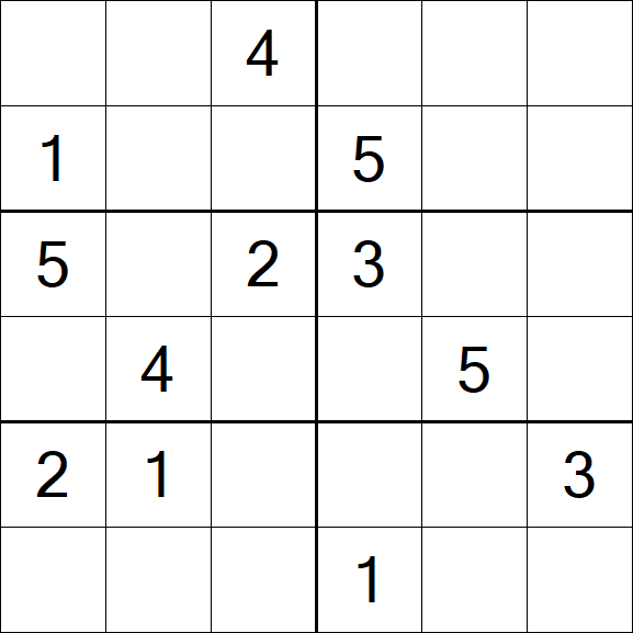 Sudoku 6x6 - Medium