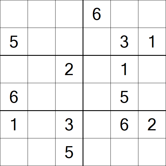 Sudoku 6x6 - Moyen