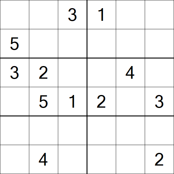 Sudoku 6x6 - Medium
