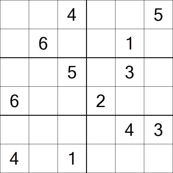Sudoku 6x6 - Medium