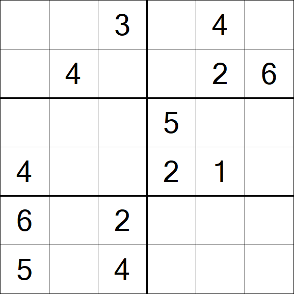 Sudoku 6x6 - Medium