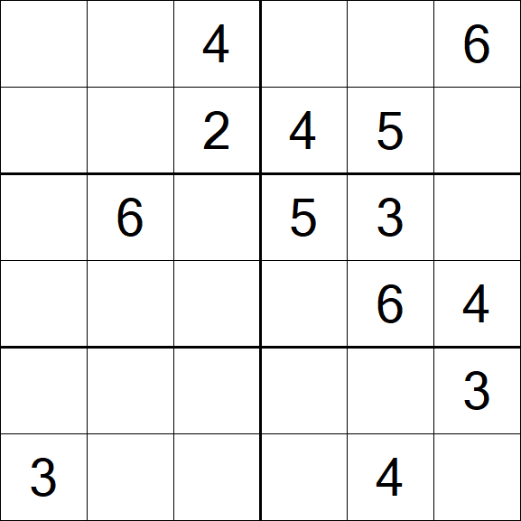 Sudoku 6x6 - Medium