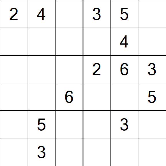 Sudoku 6x6 - Medium