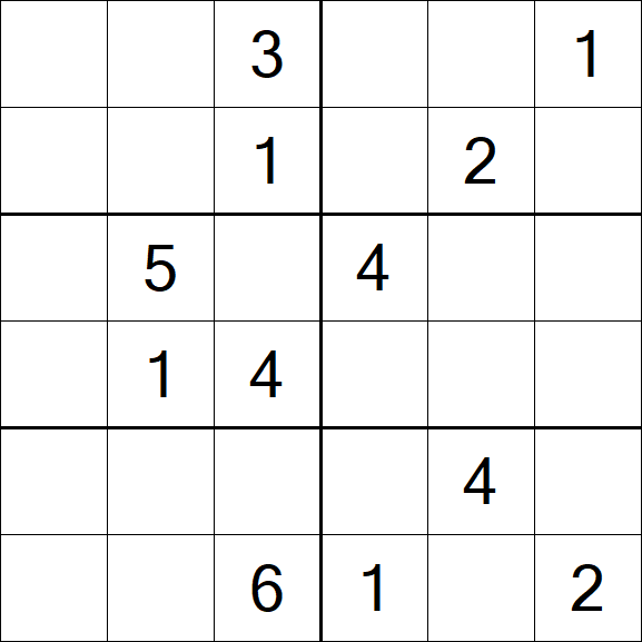 Sudoku 6x6 - Medium