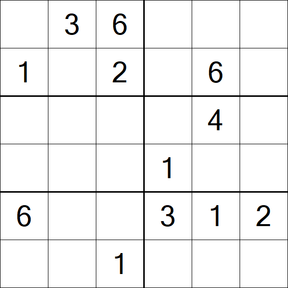 Sudoku 6x6 - Medium