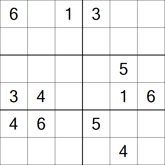 Sudoku 6x6 - Moyen