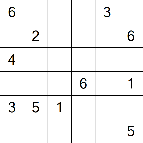 Sudoku 6x6 - Medium