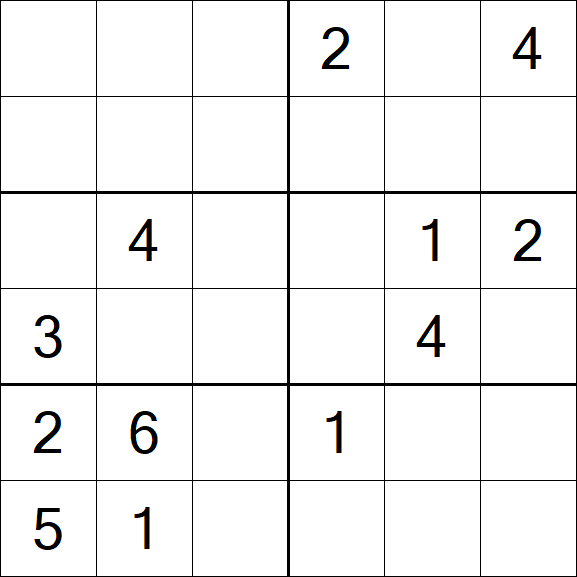 Sudoku 6x6 - Medium