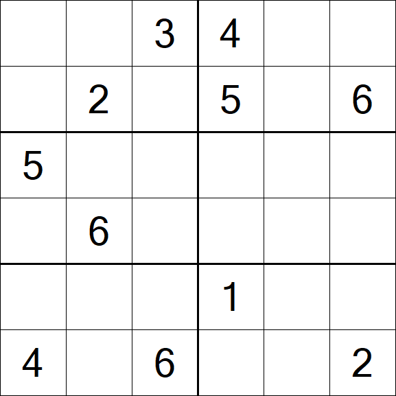 Sudoku 6x6 - Medium